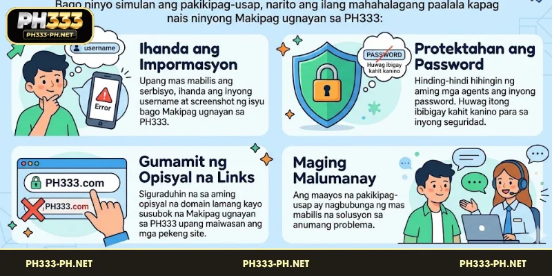 Mga Mahahalagang tala kapag nakikipag ugnayan sa PH333